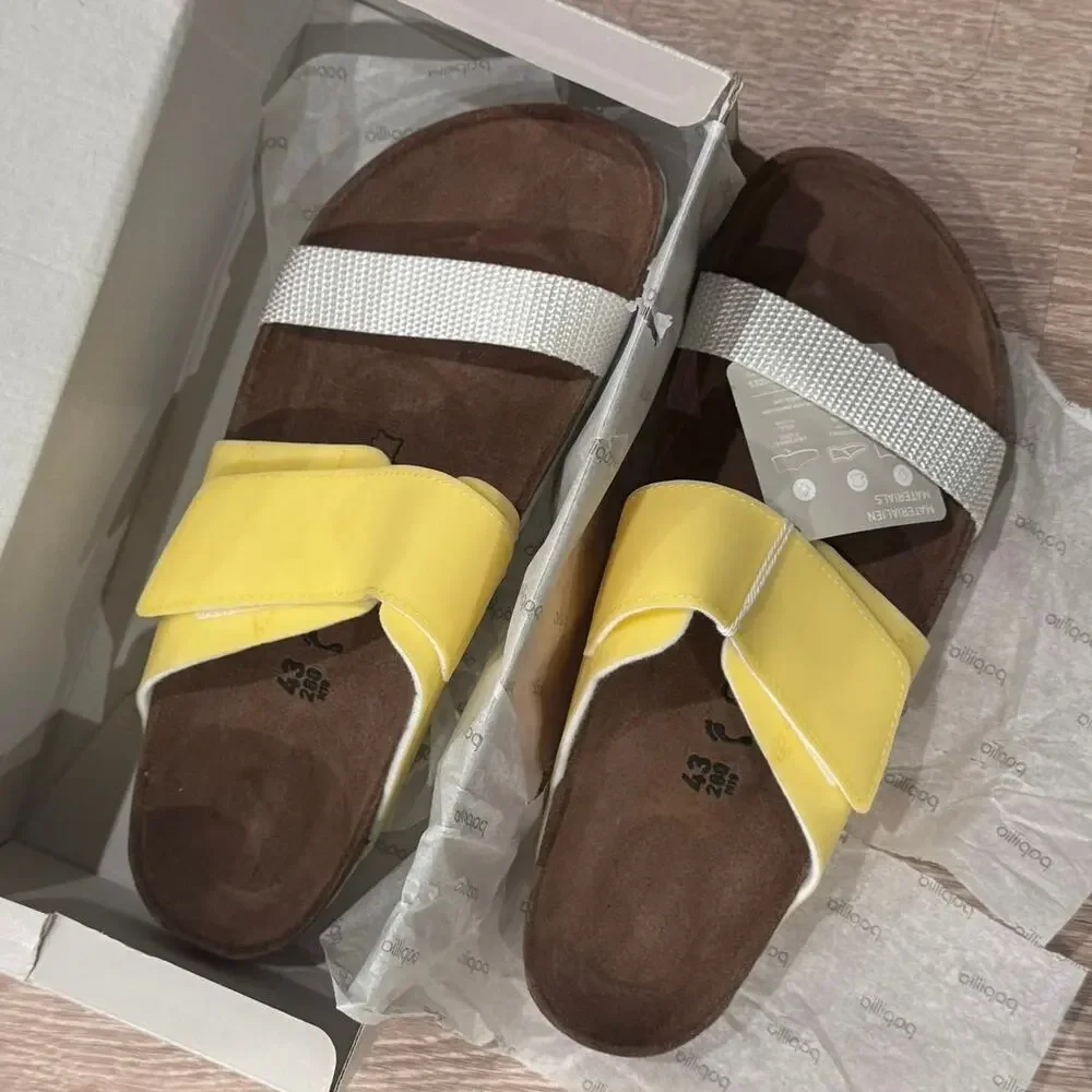 Birkenstock Men's Papillio Clara Pap Sandal Pastel Yellow Narrow Fit Size 10 NWB